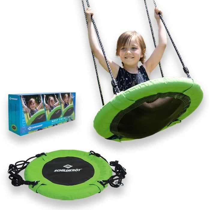 Gunga - SCHILDKRÖT - Fågelbo 60cm - Vävd plast - Stålrör - Justerbar 70-150cm