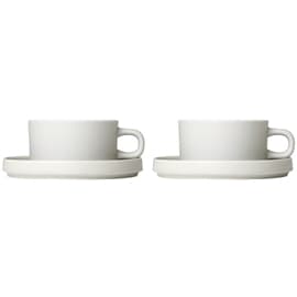Blomus Pilar Tekoppar med fat 2-pack 200 ml Moonbeam