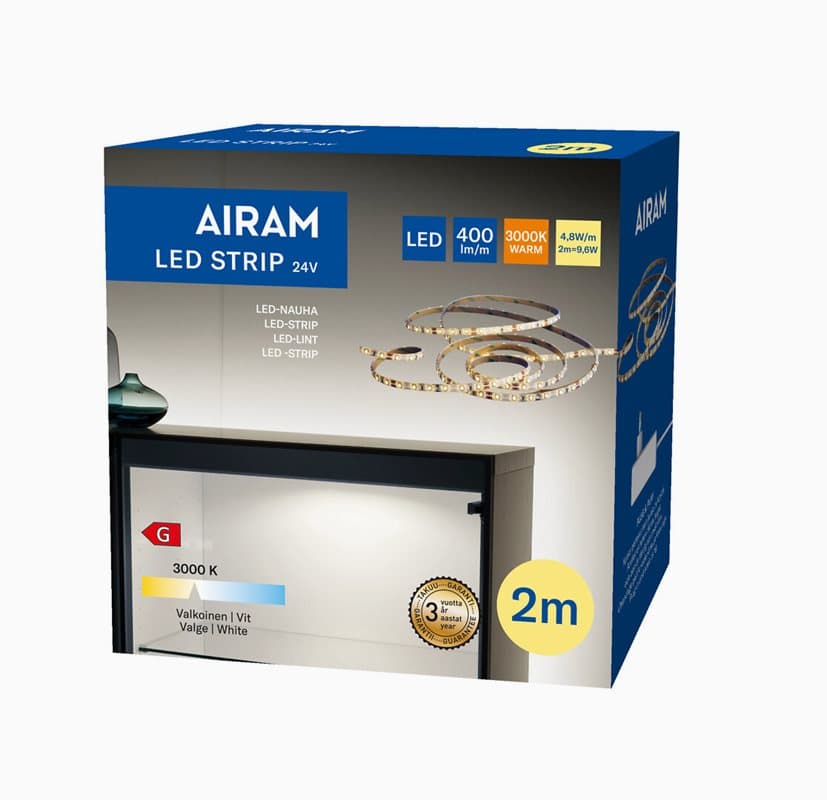 AIRAM LED Strip 4,8W/m 3000K IP20 2m