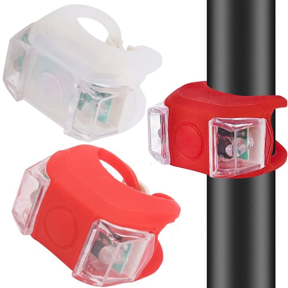 Cykel Bike Cykellampa lampa HL009 kantiga MTB 2-Pack Silikon Vit