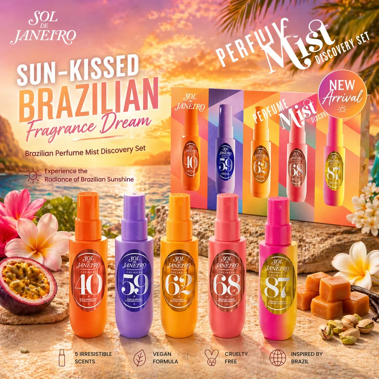 SOL DE JANEIRO scour mist Set sheirosa-5x30 ml (40, 59, 62, 68, 87) - Set discovery iconic Scates