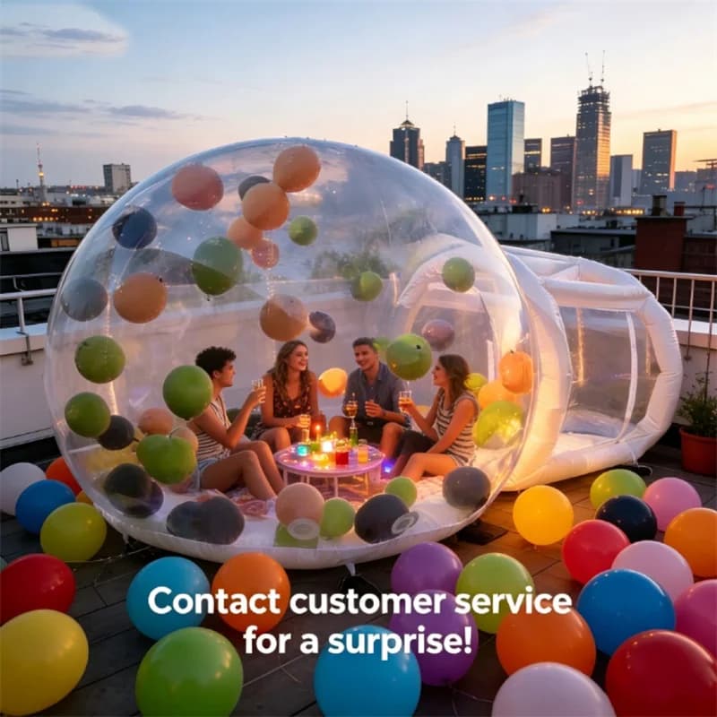 2026 EU stock,inflatable bubble house transparent PVC material, 3-7 day delivery,  includes hair dryer.