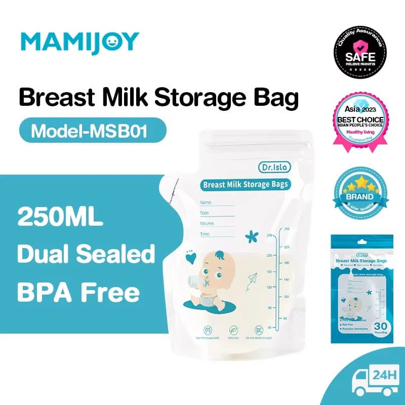 MAMIJOY Breast milk storage bag 250ml/30Pcs Disposable small capacity frozen milk storage bag BPA Free