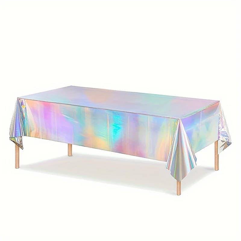 1pc, Laser Rainbow Theme Party Tablecloth,  Disposable Tablecloth Decoration Supplies,  wedding，Birthday supplies, festival gift