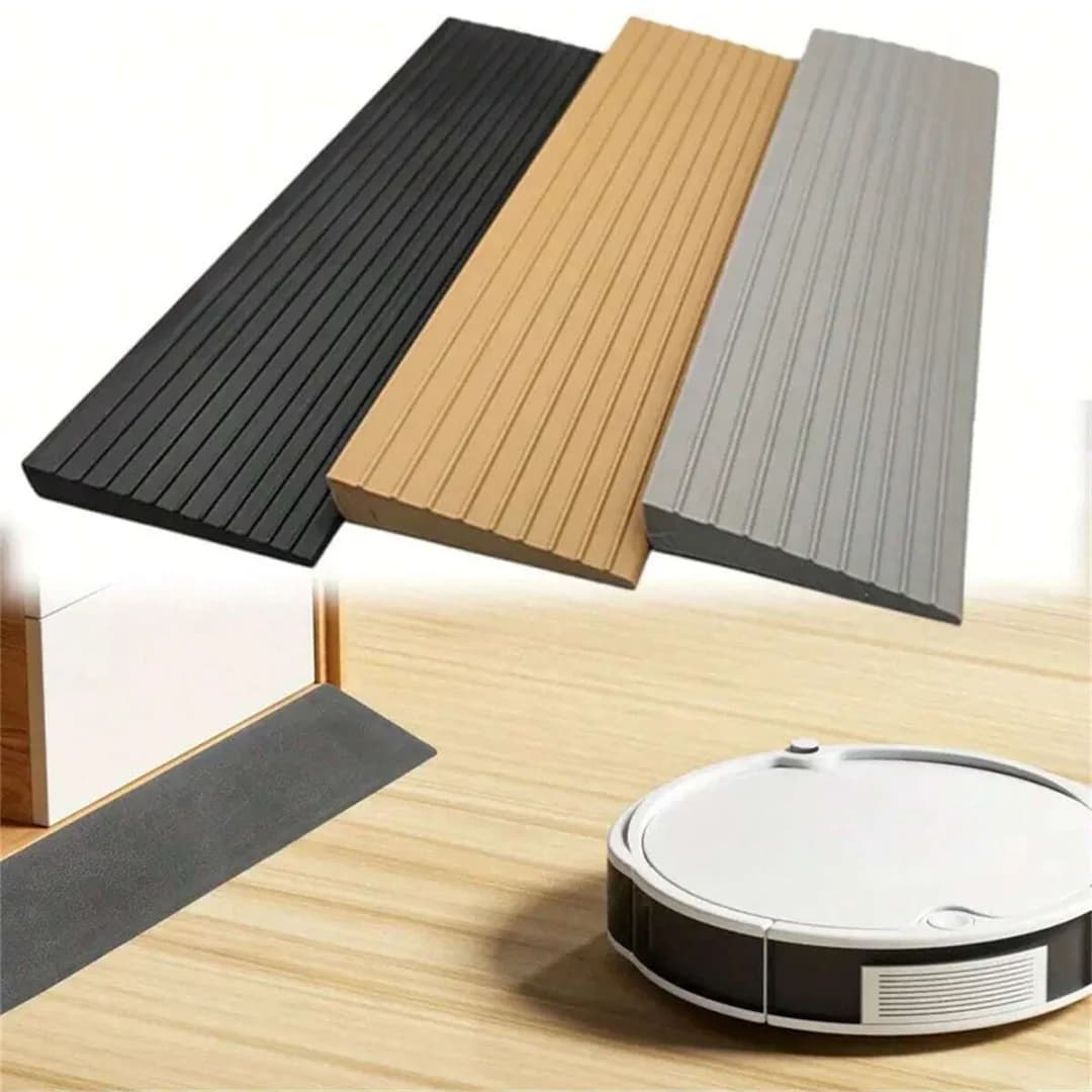1PC 0.9mx5cm Multi-Purpose Ramp Mat Door Threshold Ramp- Self-Adhesive, Durable, Non-Slip, Suitable for Robotic Vacuums