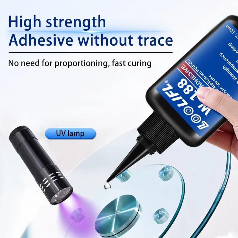 Highly transparent UV glue, waterproof, UV-enhanced curing, used for handicraft production, DIY models. (with ultraviolet lamp)