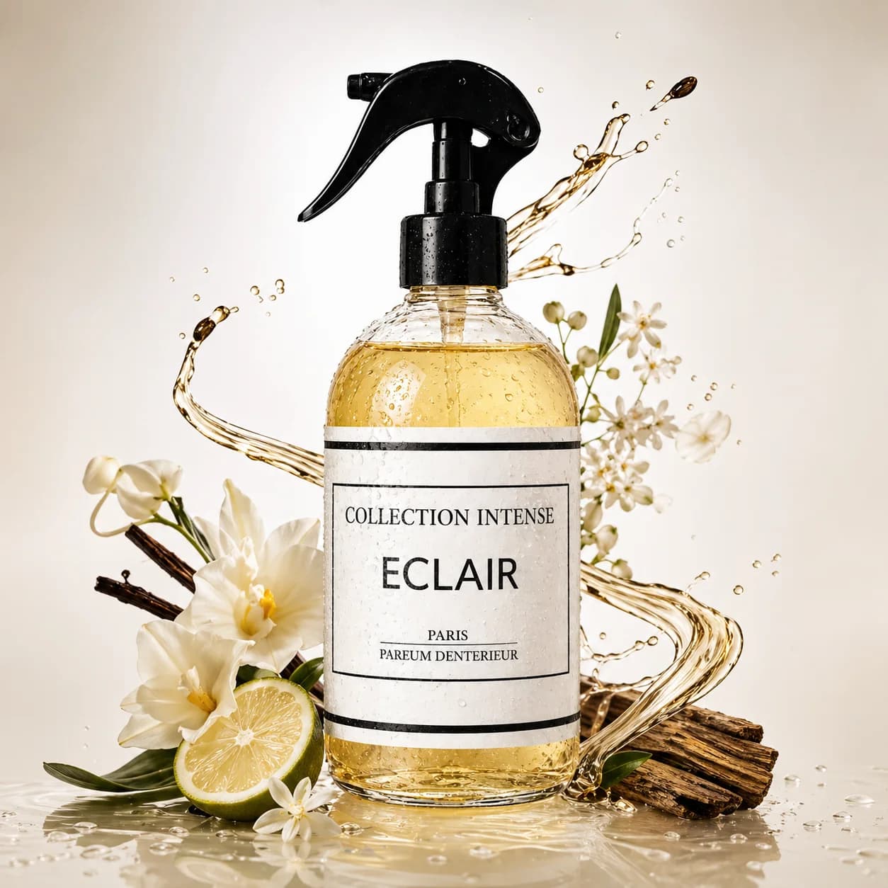 Flash indoor perfume home high-end fragrant Spray, Lemon & bergamot Notes, Lavender & green tea, Musk White & sweet amber, refined Parisian elegance