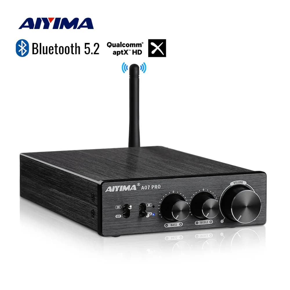 AIYIMA Audio A07 Pro 300Wx2 Stereo Power Amplifier Update New TPA3255 Class D Bluetooth QCC304X Aptx Amp RCA for Home Speaker