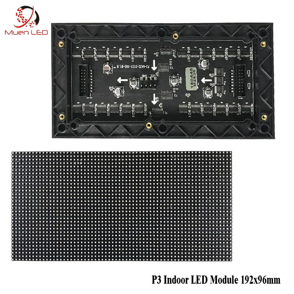 P3 Indoor Full Color LED Display Module SMD2121 64x32 Dots 1/16 Scan 192x96mm Led Panels for Sign Application