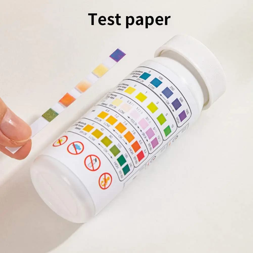 50pcs Multipurpose 5 in 1 Chlorine PH Test Strips SPA Swimming Pool Water Tester Paper Hardness Tool