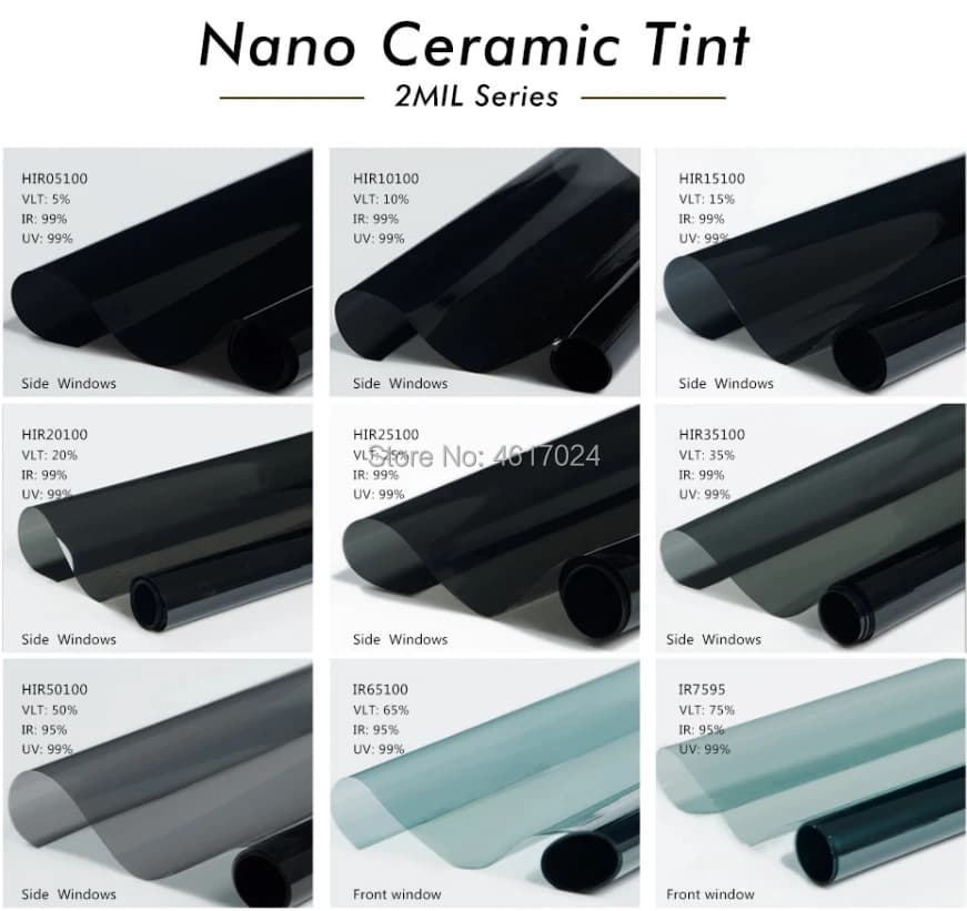 50cmX300cm IR100% Nano Ceramic Film Super Quality High Heat Resistant Car Glass Solar Tint Window Films Protective