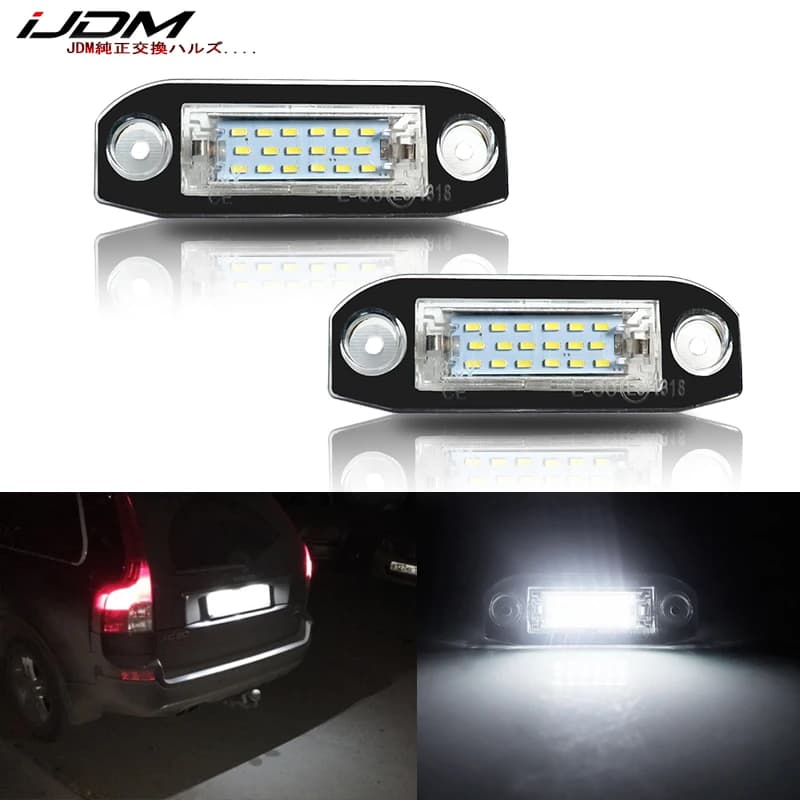 2pcs White LED light Error Free Number License Plate Lights for Volvo S80 XC90 S40 V60 XC60 S60 C70 V50 XC70 V70 LED Tag Lights