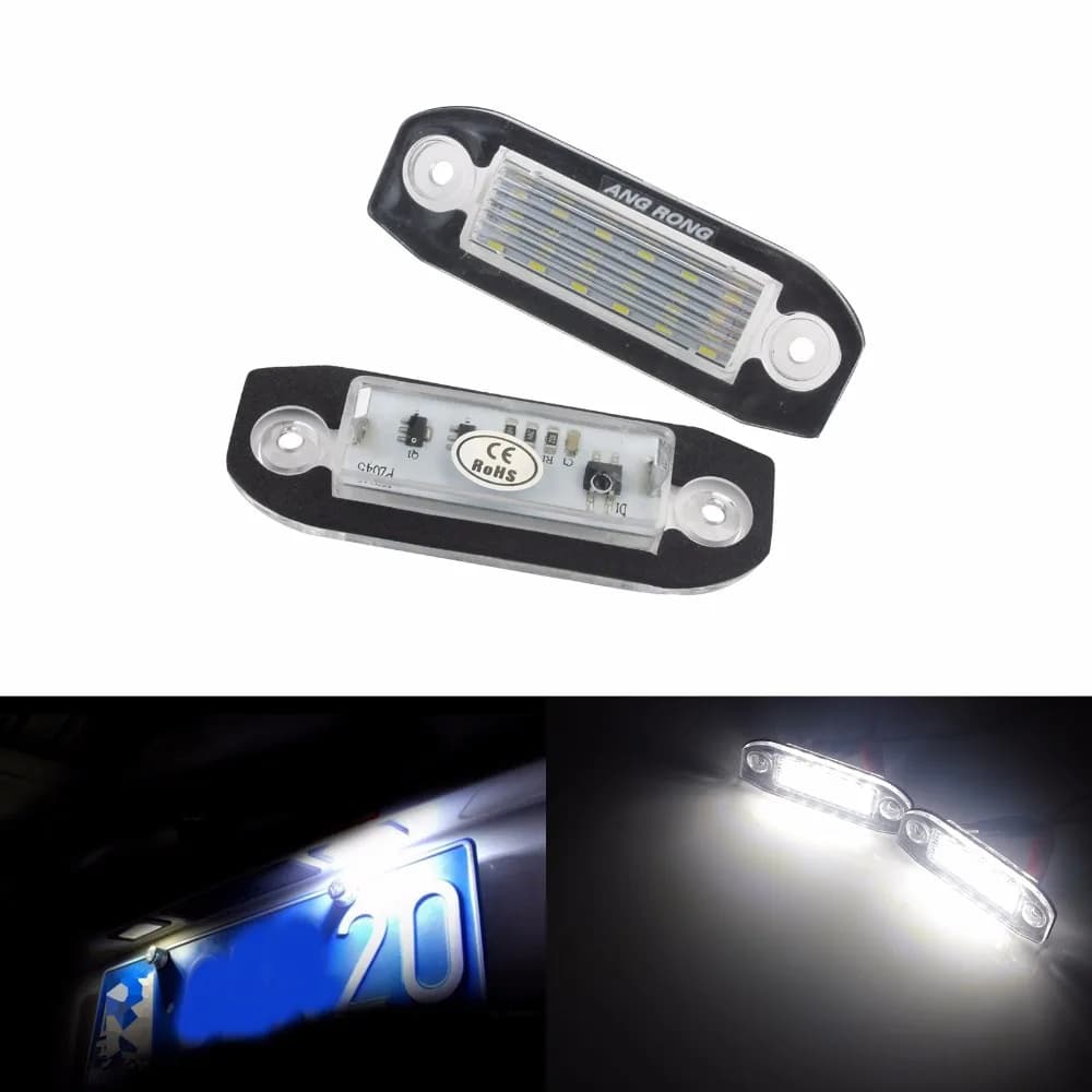 ANGRONG No Error LED License Number Plate Light For Volvo V70 MK III XC70 MK II 2007+ S60 MK II V60 2010+