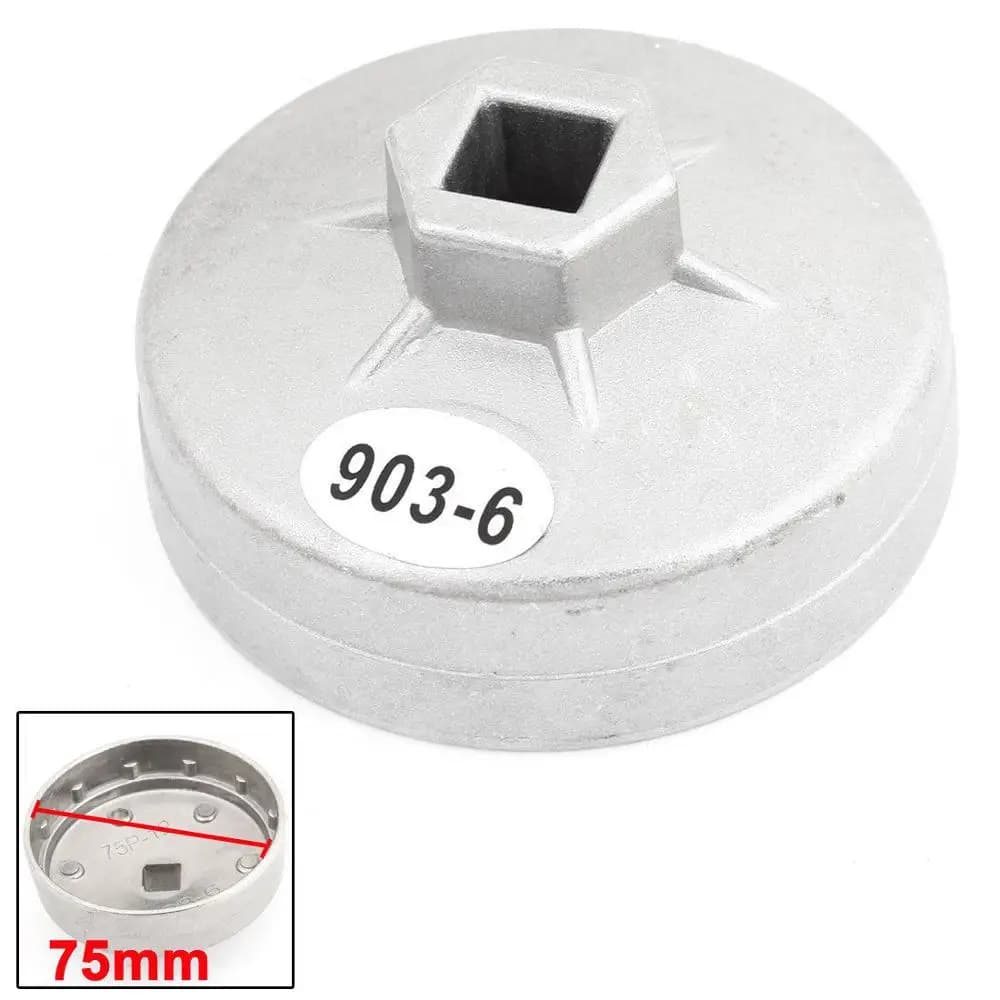 Car Auto Oil Filter Wrench Socket Remover Tool For Renault 75mm 12 Flute 903-6 Aluminum