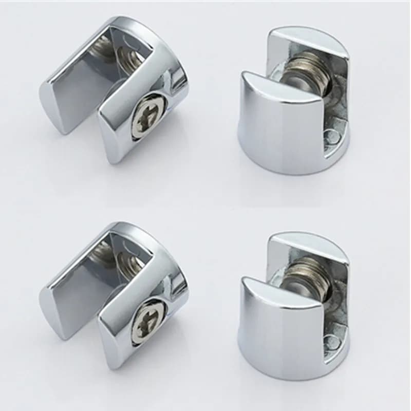 4pcs Glass Clamp Glass Plated Brackets Zinc Alloy Chrome finish Shelf Holder Support Brackets Clamps For 6-8mm/ 8-10mm/ 10-12mm