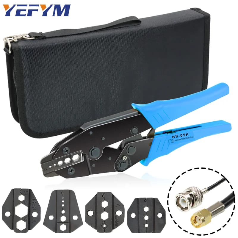 Coaxial Cable SMA/BNC RG58, 59, 62, 174,8, 11, 188, 233 Crimping Pliers HS-05H/02H/02H1/02H2 Crimper Cutter Stripper Tools