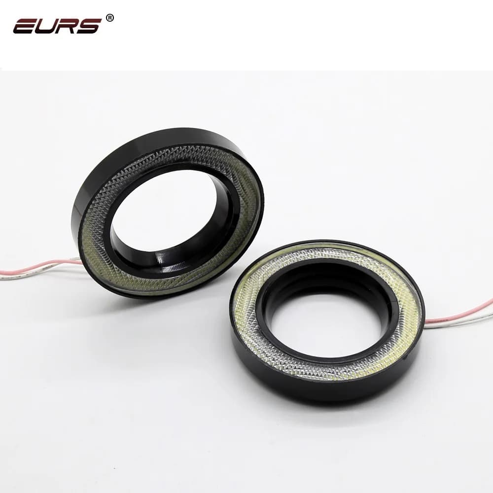 2pcs Car Fog Light 12V Universal DRL Driving Lights 64MM 76MM 89MM 30W COB LED Angel Eyes Bulb Fog light Lamps Car Light Access