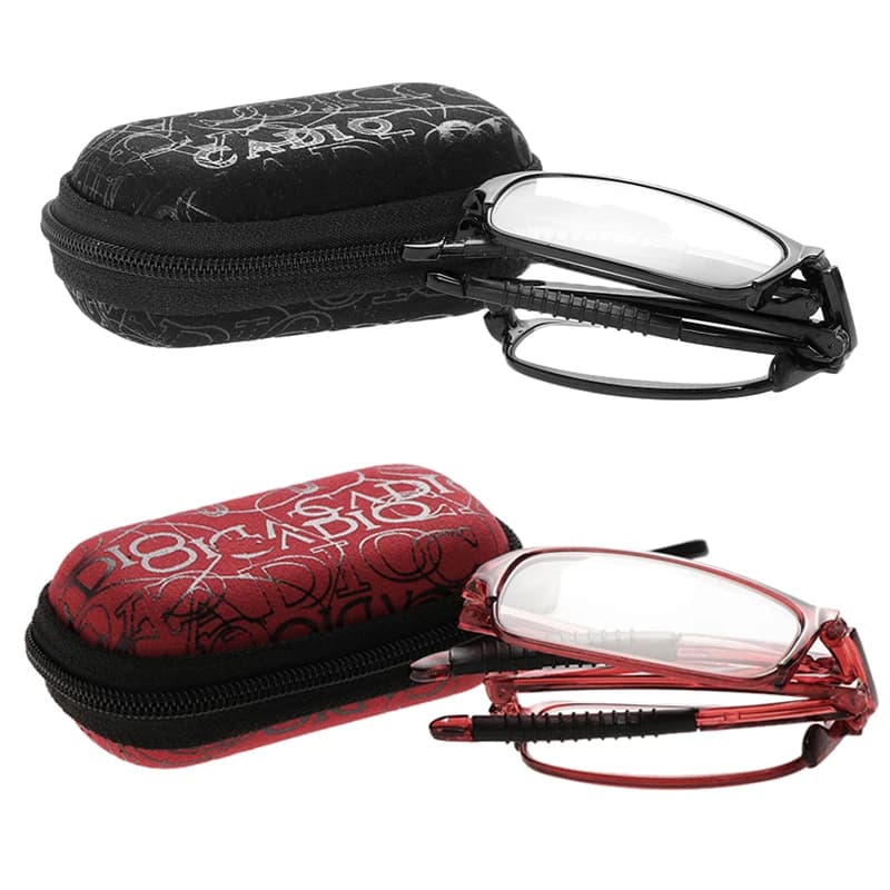 Folding Reading Glasses With Case Men Women Portable Lightweight Presbyopic Hyperopia Eyeglasses Fashion Reader Eyewear+1.0 +4.0