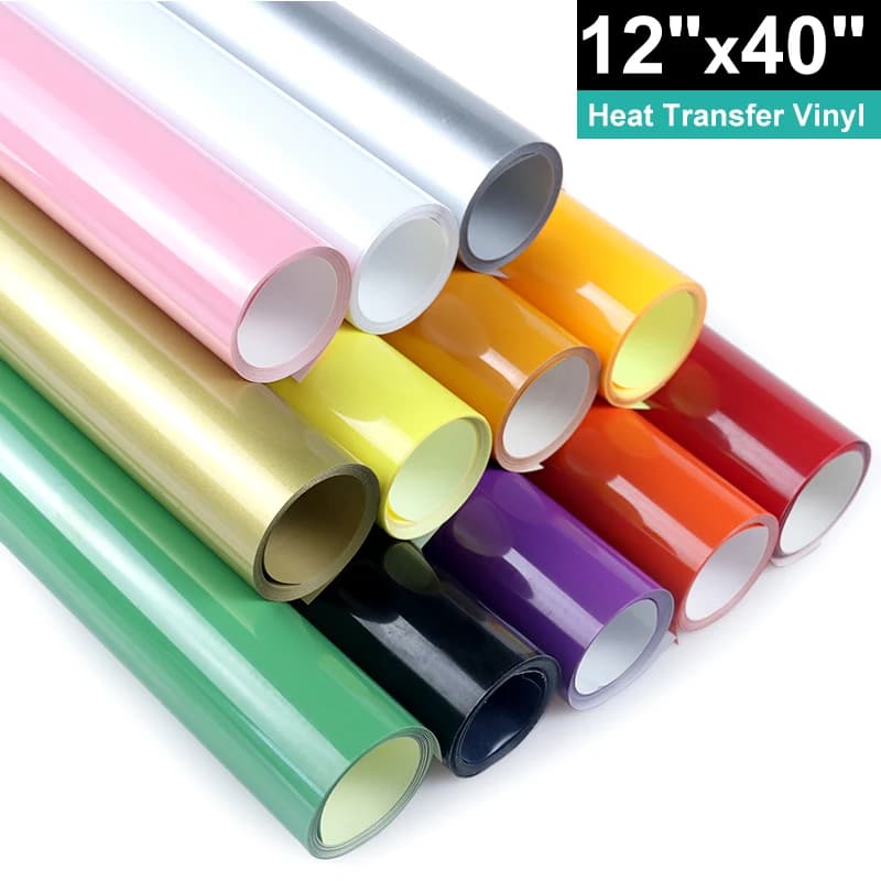1 Roll 12'x40'/30.5cmx20/100/150cm Matte Pu Heat Transfer Vinyl Decorative Films Pattern T-shirt Iron On HTV Printing HTV Vinyl