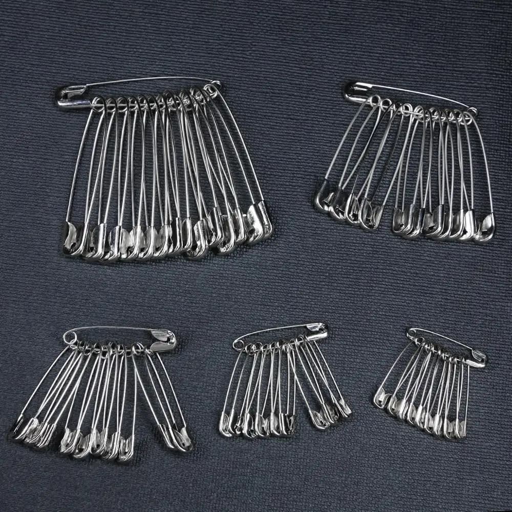 Hot Sale 50/100Pcs Safety Pins DIY Sewing Tools Accessory Silver Metal Needles Large Safety Pin Small Brooch Apparel Accessories
