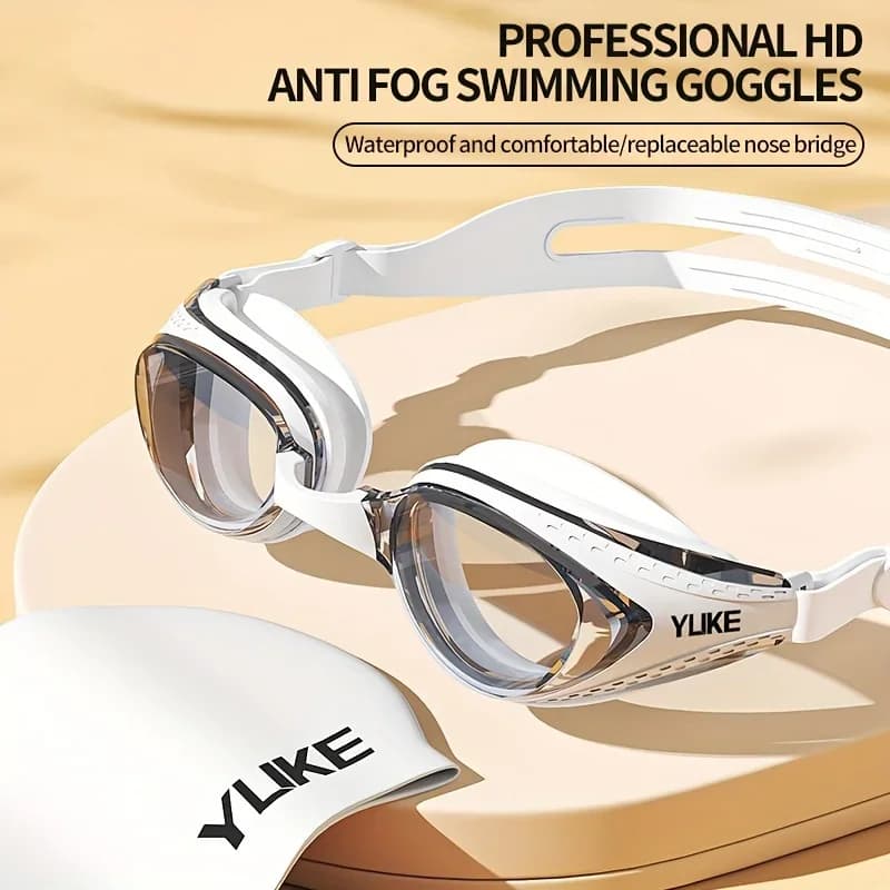 YUKE Swimming Goggles Profession HD Waterproof Comfortable Anti Fog UV Swim Eyewear Water Sport Adjustable Glasses for Men Women