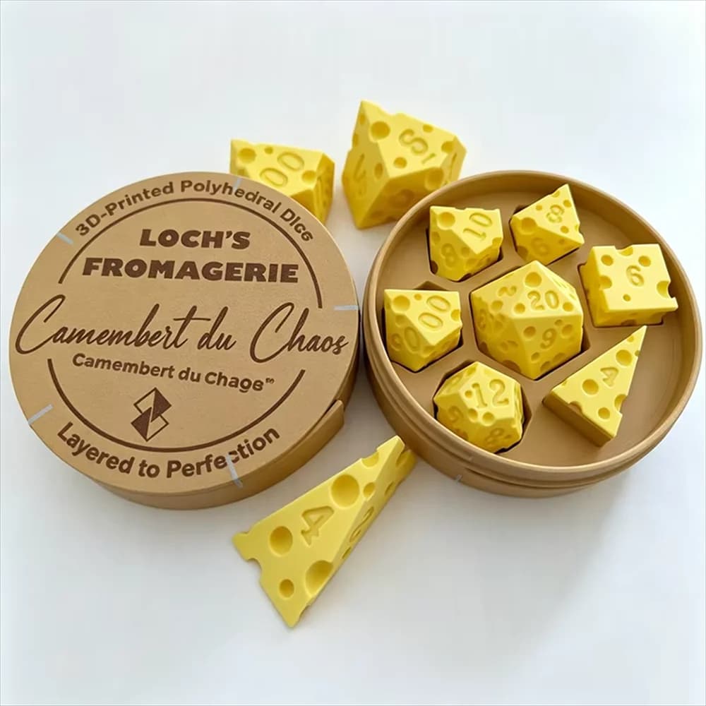 Lrregular Cheese Dice Box Ornament Party Props Board Game D4 D20 Set Miniature Convenient to Carry For Adult Family Gathering