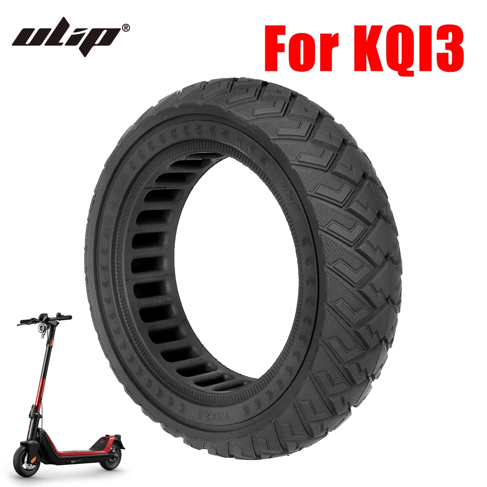 Ulip 9 Inch 9.5x2.5 High Quality Off-Road Solid Tire 9.5x2.50 Wider Thicker Durable Tubeless Tire For Niu KQi3 Electric Scooters