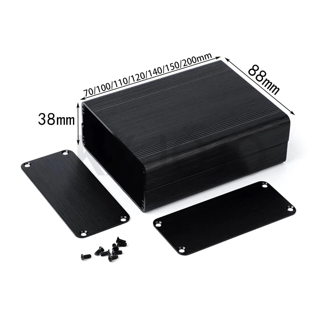 Aluminum Enclosure 1pcs 88*38*100/110/120/140/150/200mm Shell Controller Shell Customization black silver