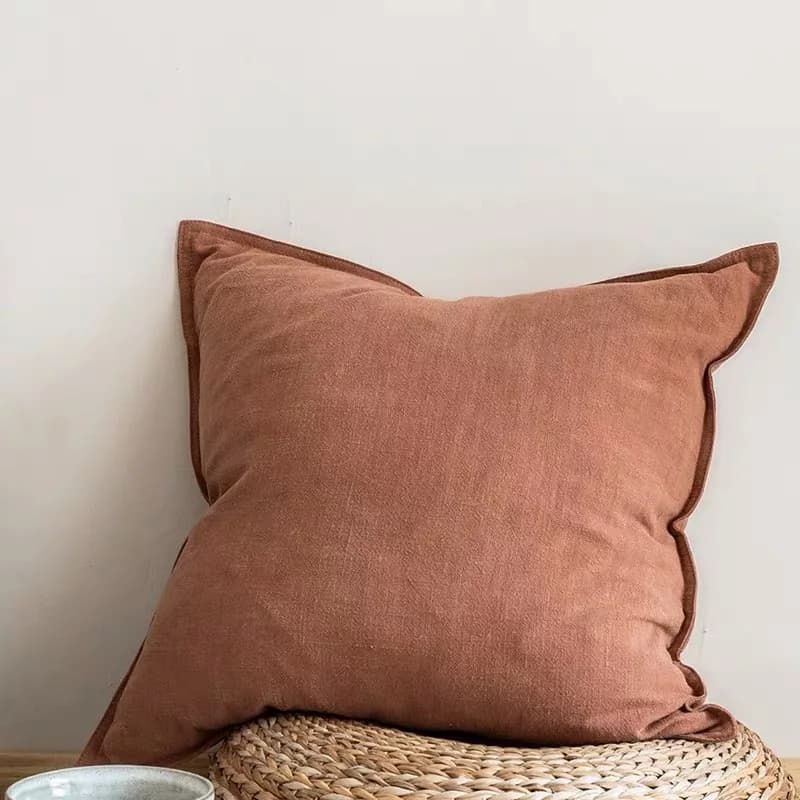 Solid Color Pillow Cover Cotton Linen Sofa Waist Pillowcase Living Room Bed Chair Home Decor Without Core Cushion Cover Washable