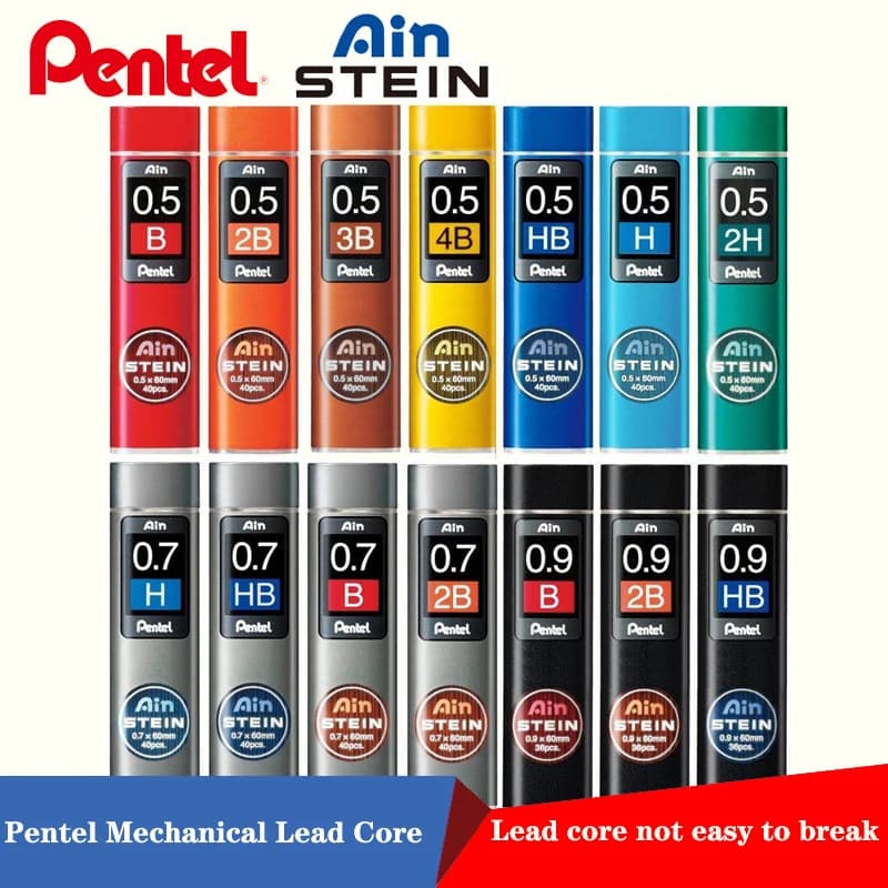 1 Pcs Pentel Mechanical Pencil Core C275 Extremely Fine HB/2B Black Resin Lead Core STEIN 0.3/0.5/0.7/0.9mm Stationery Supplies