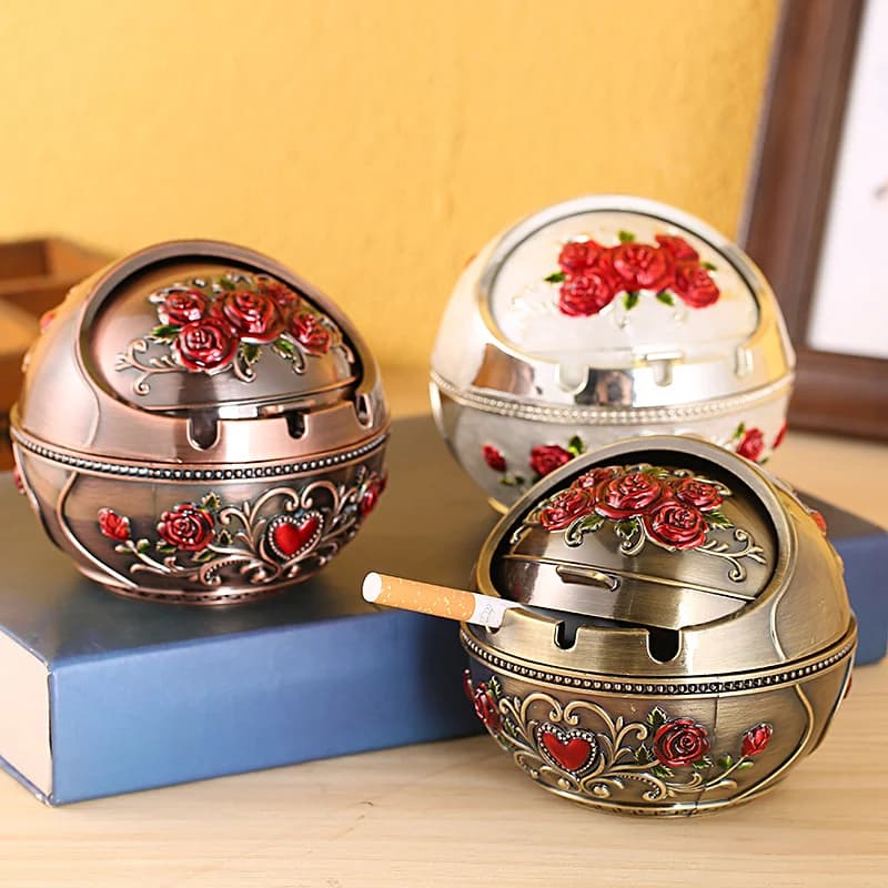 Personalized Ashtray with Lid Creative r Anti-fall Windproof Ashtray Home living Room Tea Room Table Decoration