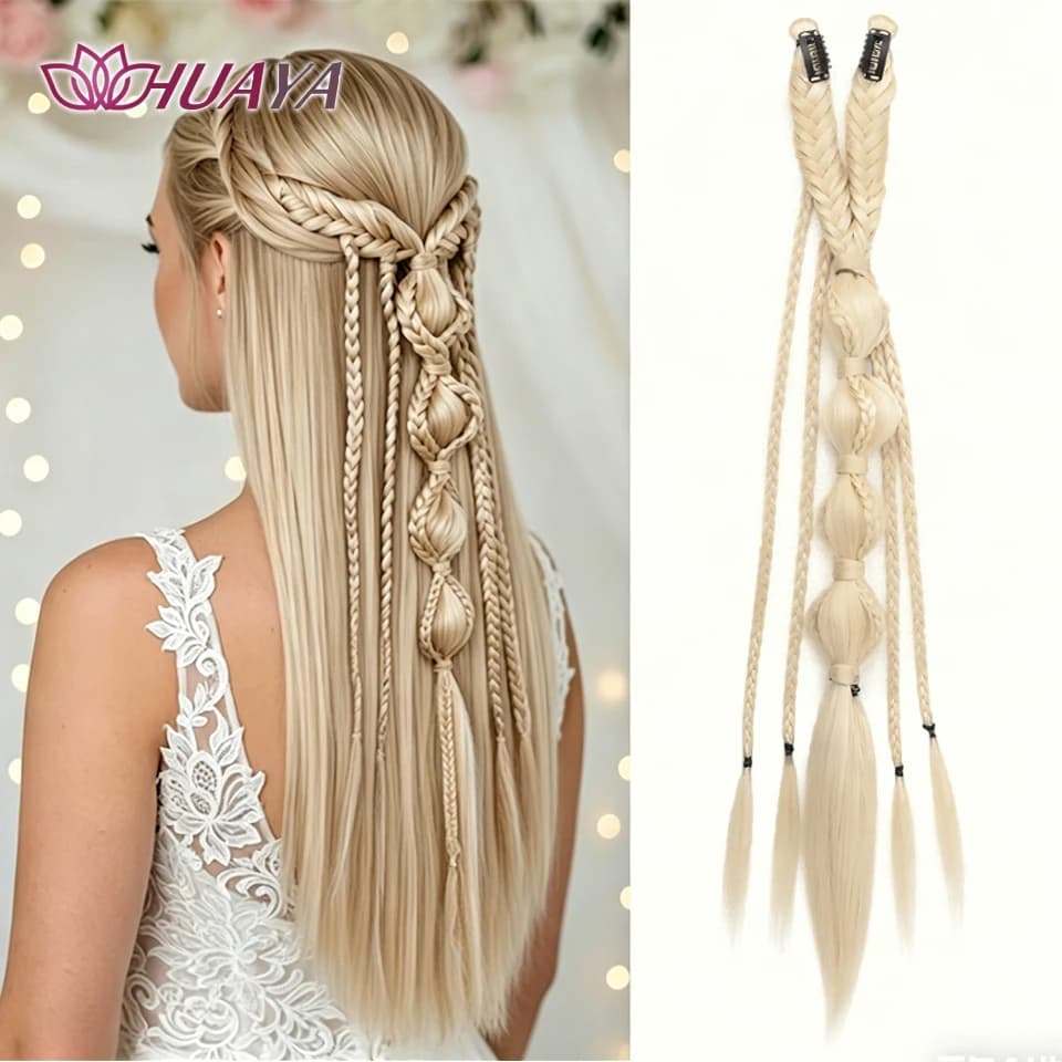 Synthetic Bohemian Style Braided Wig With BB Clip on Lightweight and Convenient Suitable for Women's Daily Use