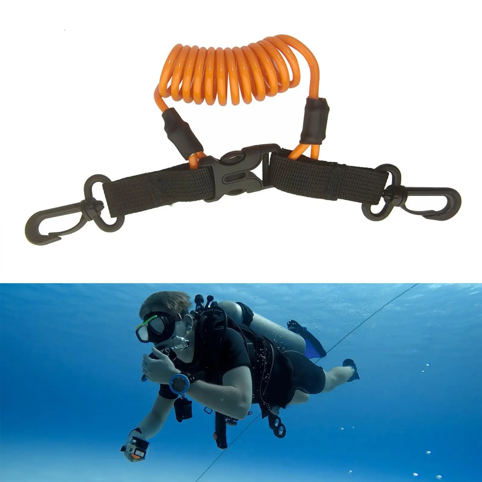Scuba Diving Lanyard Diving Camera Lanyard with Quick Release Buckle for Snorkeling Underwater Sports Freediving Diving Tools