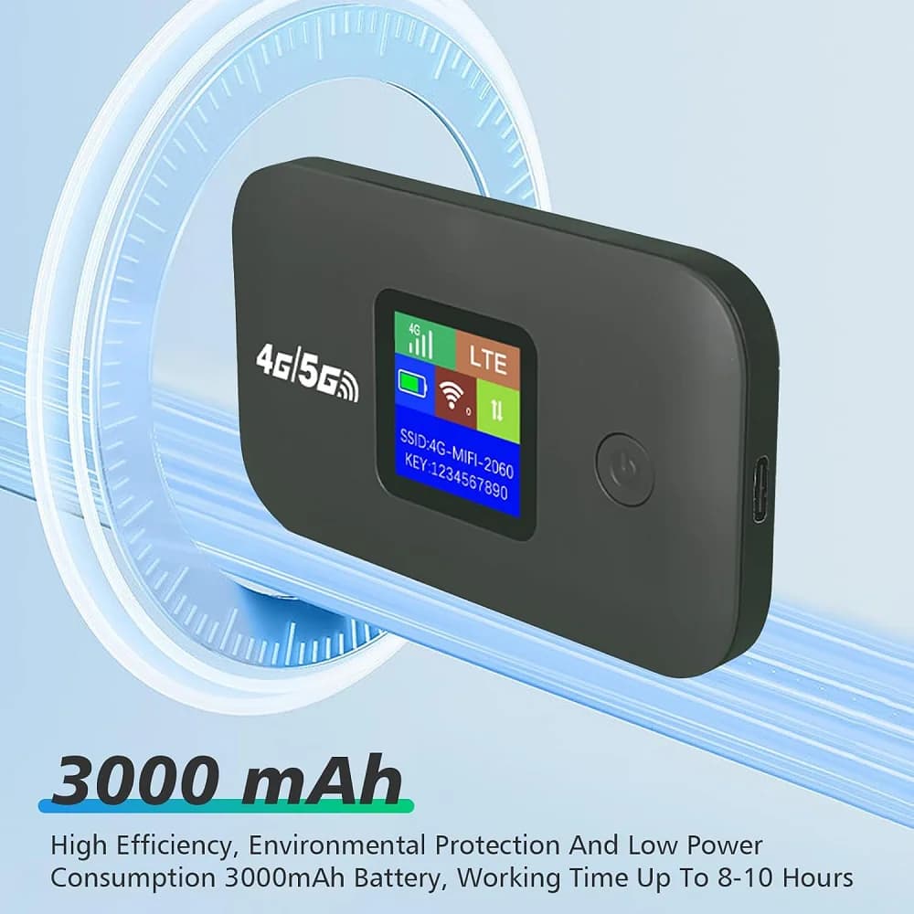 4G LTE WiFi Mobile Hotspot Router Support 10 Users with SIM Card Slot Wireless Router Portable WiFi Hotspot for Home Travel RV