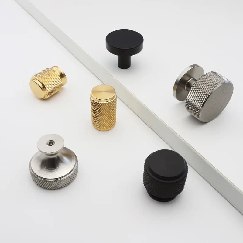 Simple round drawer knobs in various shapes Aluminum alloy furniture handles kitchen cabinet handles Decorative hardware