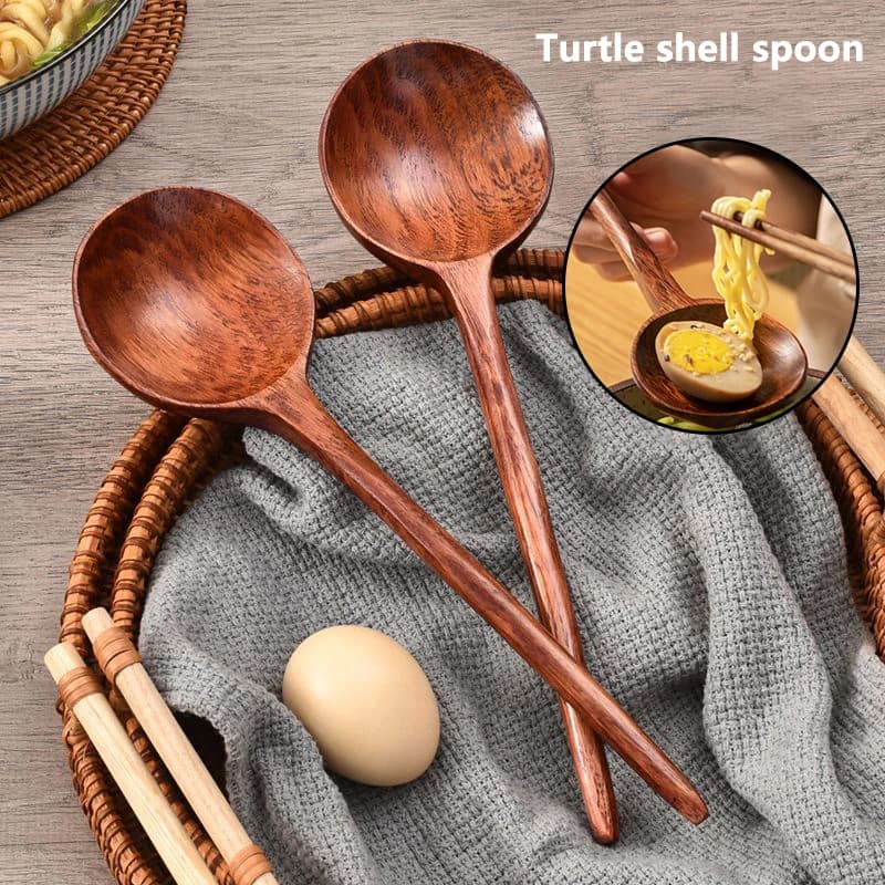 Wooden Soup Spoon Long Handle Spoon Japanese Kitchen Cooking Utensils Tableware Serving Tablespoons Home Large Soup Ladle