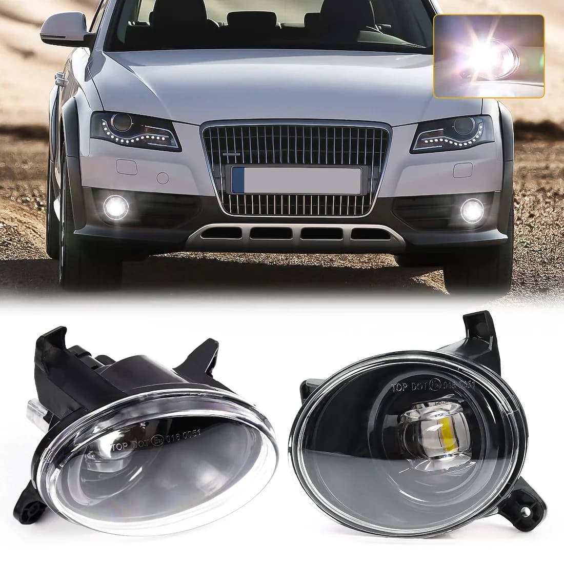 For Audi A1 A4 Wagen A5 A6 B8 C7 Q3 2009 2010 2011 2012 2013 2014 Passat CC 2008 - 2012 LED Fog Lights DRL Daytime Running Light