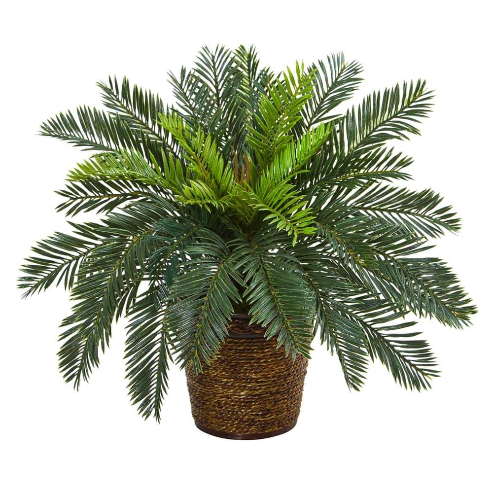 45cm Large Artificial Palm Tree Branch Tropical Fake Cycad Plants Plastic Coconut Tree Leafs For Home Garden Party Wedding Decor
