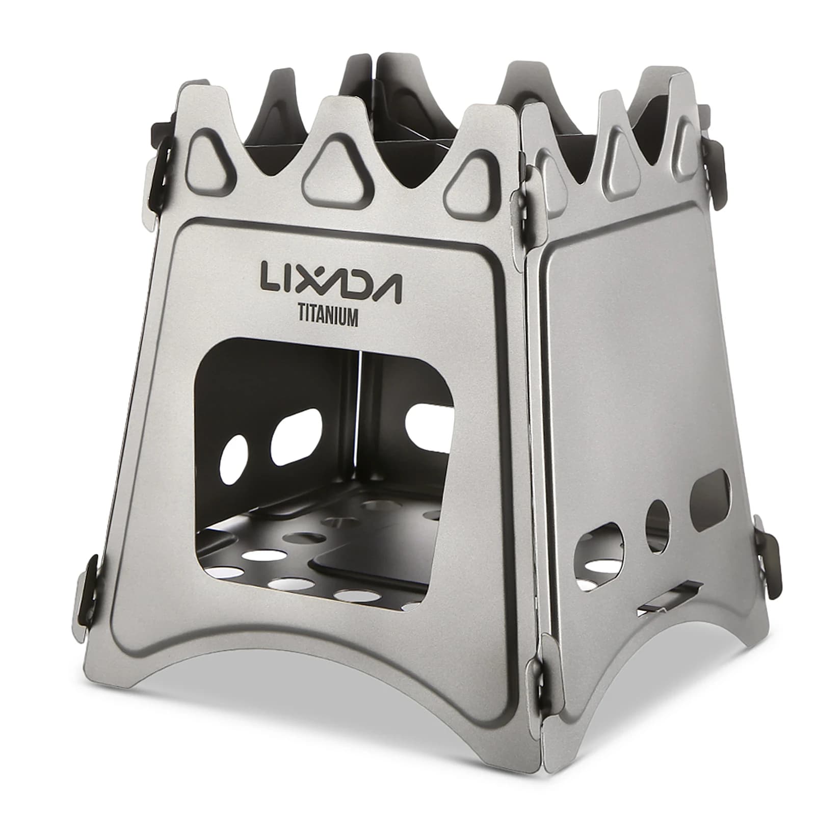 Lixada Compact Folding Titanium Wood Stove for Outdoor Camping Cooking Picnic Wood Burner camping accessories and equipment