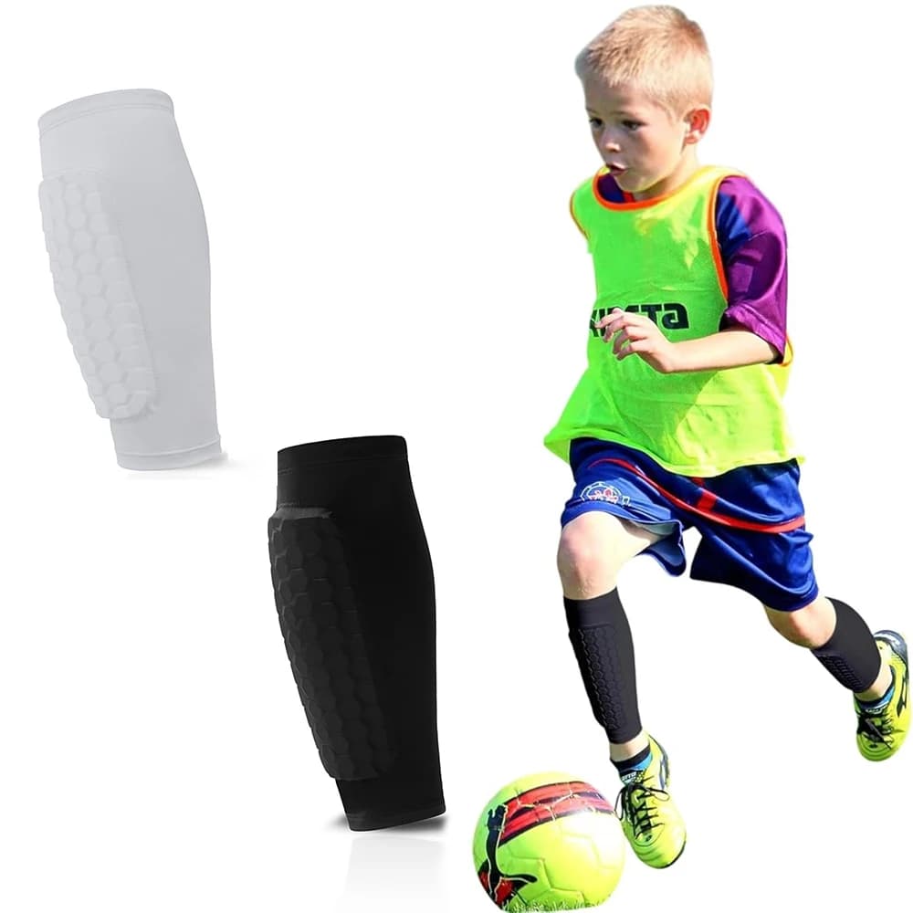 1PCS Soccer Shin Guards Pads, Shin Defender Shin Guards, Calf Compression Sleeve with Honeycomb Pads, Protective Soccer Shin Pad