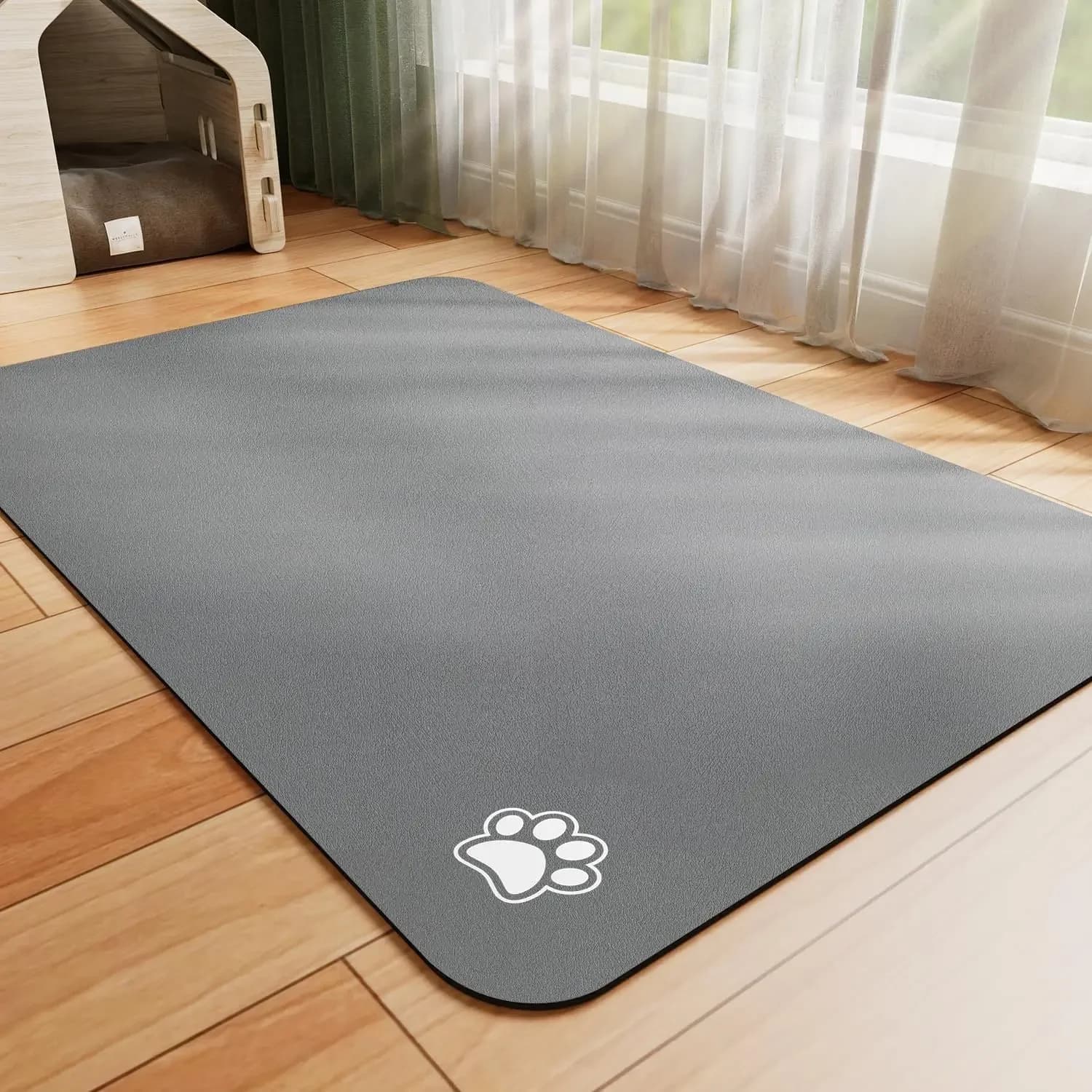 Pet Feeding Mat Absorbent Dog Cat Mat for Food and Water Easy to Clean Pet Placemats Quick Dry Dog Mat for Messy Drinkers