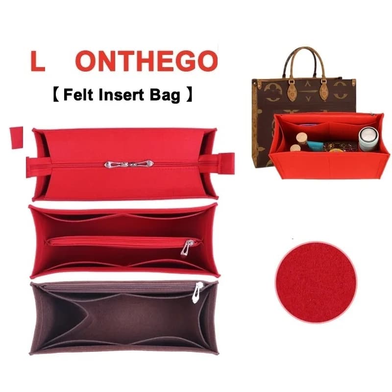 Felt Insert Bag Organizer For ONTHEGO Tote PM MM GM Cosmetic Bags Handbag Shaper Woman Travel Storage,On The Go Inner Purse