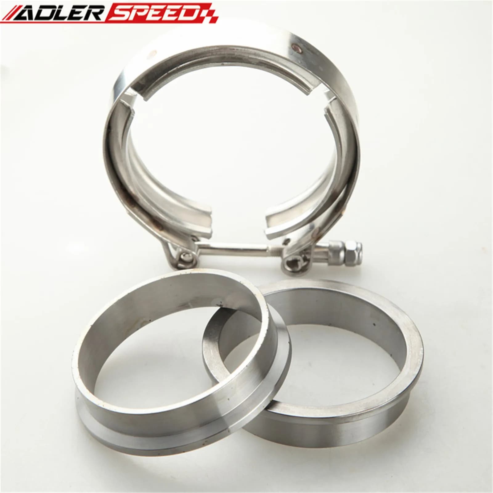 2",2.25",2.5",2.75",3",3.5",4" Inch Turbo Exhaust Downpipes Mild Steel Flanges + T304 SS V-Band Clamp