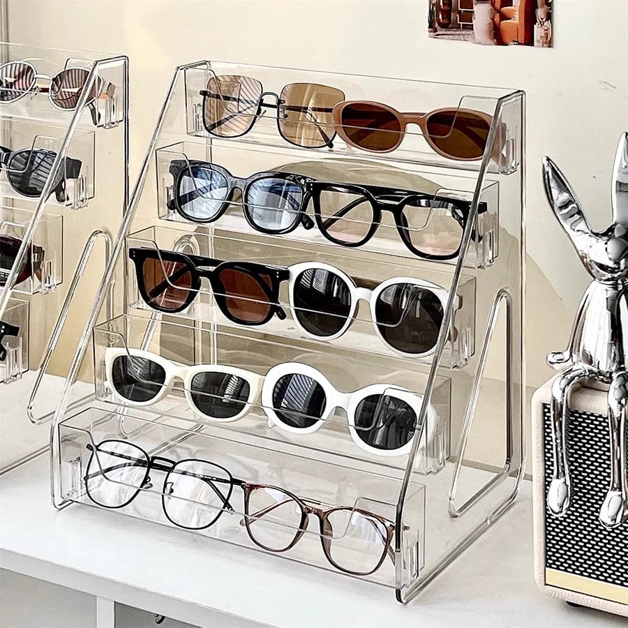 Sunglasses storage box, acrylic ladder bracket, frame, myopia glasses, sunglasses storage ladder rack