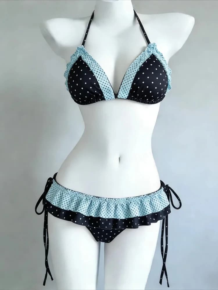 Fairy Sweet High Waist 2-Piece Split Bikini Set for Women 2026 - Print Trendy Swimwear Chic Beach Vacation Summer Party Fashion