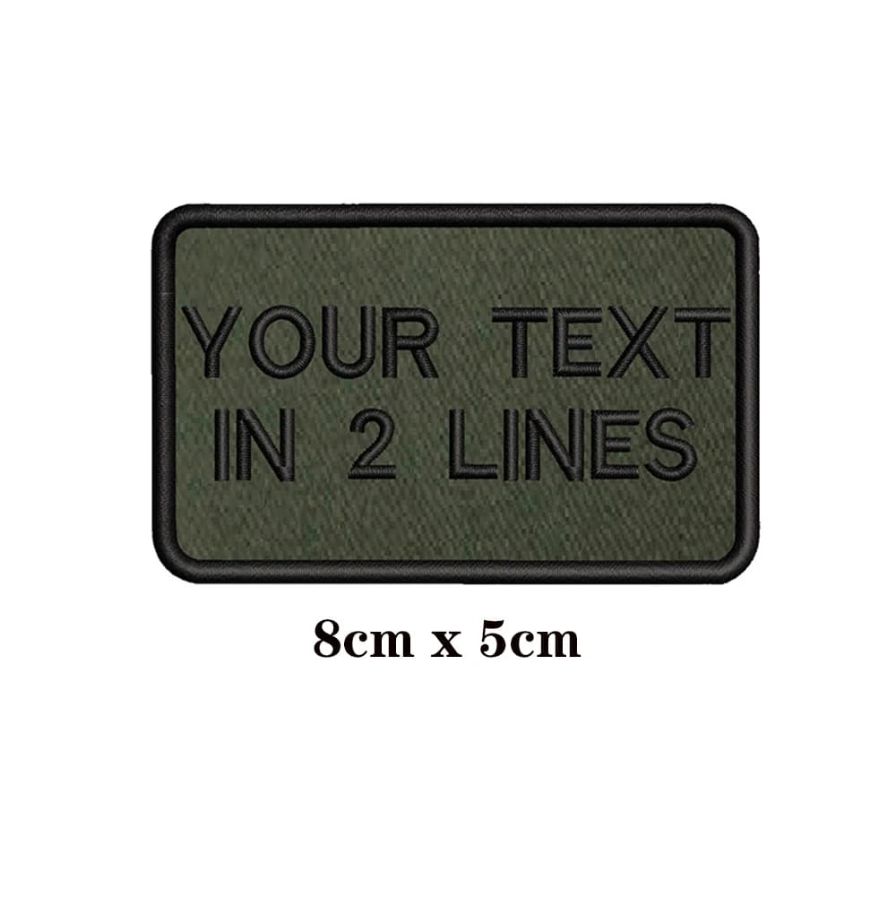 8X5cm Army Green Background Embroidery Custom Name Patch Stripes Badge Iron On Or  Patches