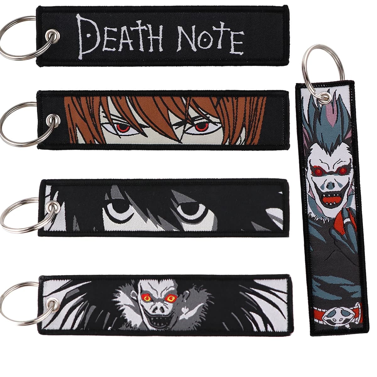 COOL Anime Key Tag Embroidery Cool Key Fobs For Motorcycles Cars Bag Backpack Keychain Fashion Key Ring For Friends Gifts