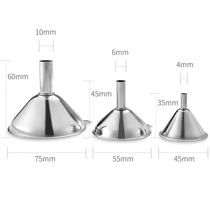 HOT! Stainless Steel Funnel Three-piece Set Mini Funnel Oil Spill Wine Spill Tool Multipurpose Funnel Bar Kitchen Supplies