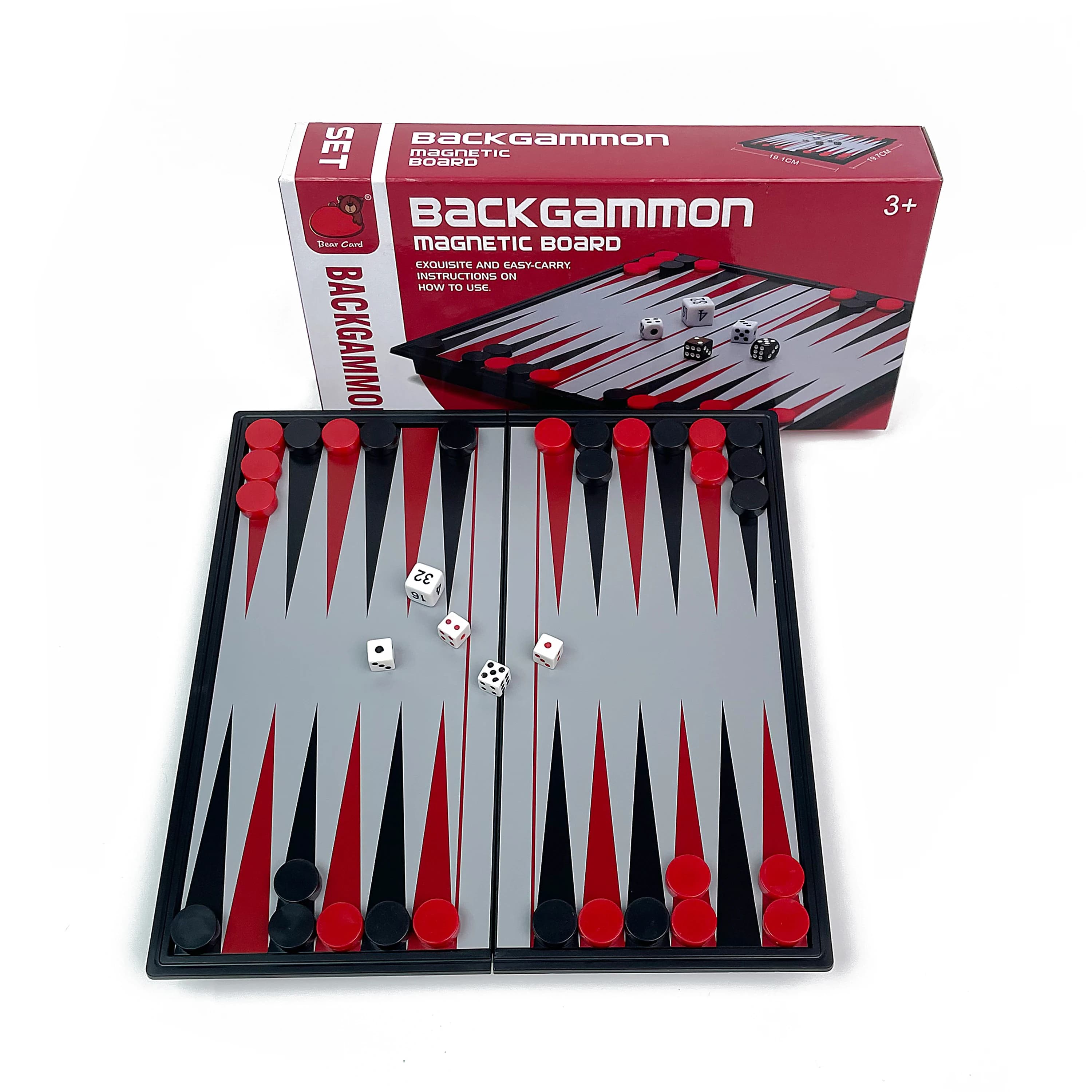 Foldable Magnetic Backgammon Board Game Portable Plastic Chessboard Tabletop Strategy Game Travel Outdoor Game Set