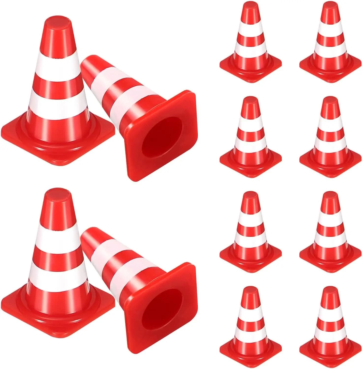 Mini Traffic Cones, Tiny Simulation Red Safety Roadblock Cake Topper Kindergarten Traffic Sign Teaching for Home Shop